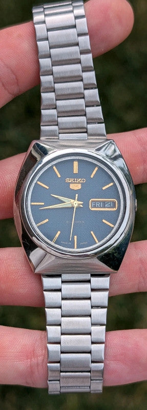 Seiko 5 Automatic Vintage 6309 Day-Date Japan anni 80' Blu
