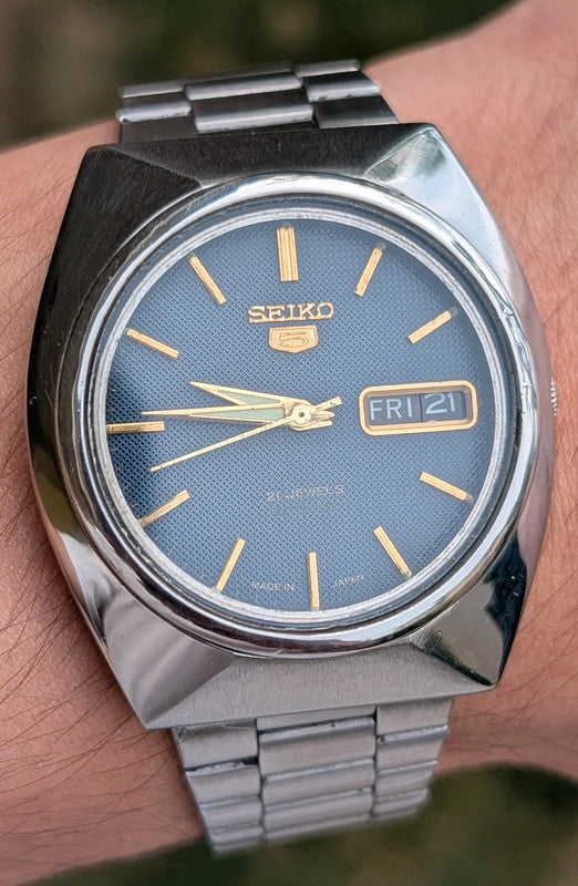 Seiko 5 Automatic Vintage 6309 Day-Date Japan anni 80' Blu