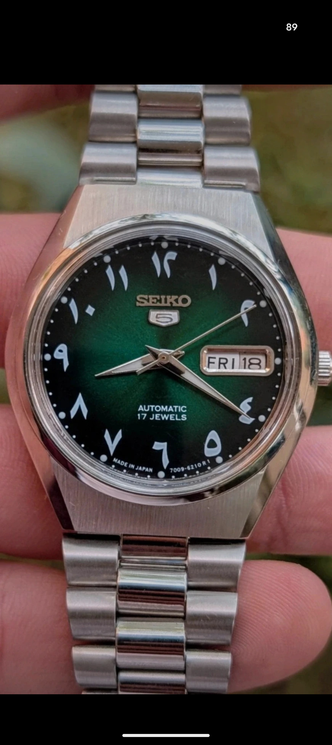 Seiko 5 Arabic dial 6309 green
